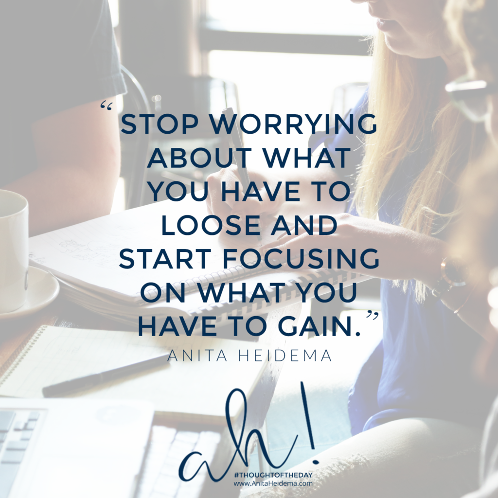 Phrase "Stop worrying about what you have to loose and start focusing on what you have to gain" to encourage the readers and teach to cope with stress during covid